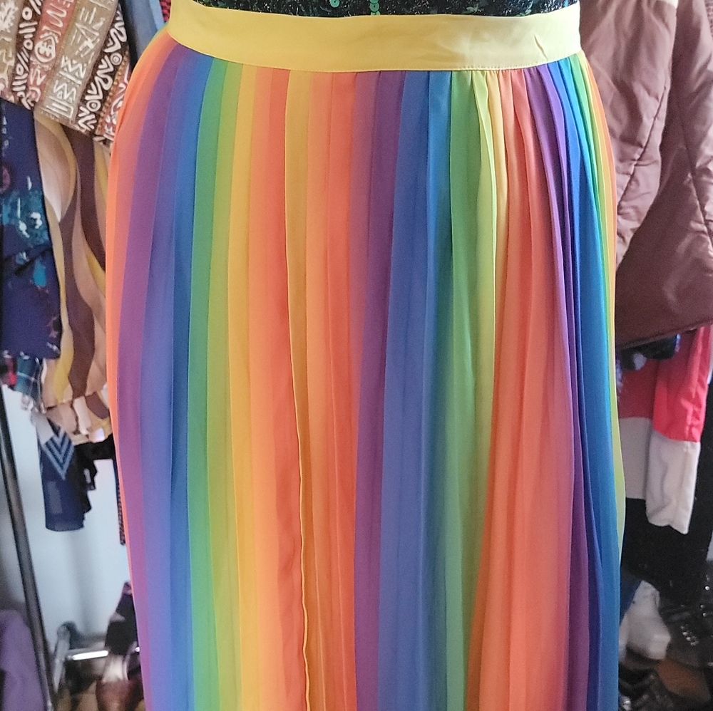 SZ LG RAINBOW Pleated SKIRT